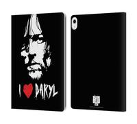 Head Case Designs Officially Licensed AMC The Walking Dead Love Daryl Face Typography Leather Wallet Case Compatible With Apple iPad Air 13 2024/2025