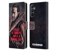 Head Case Designs Officially Licensed AMC The Walking Dead Lucille Vampire Bat Negan Leather Wallet Case Compatible With Samsung Galaxy A05s