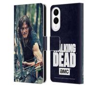 Head Case Designs Officially Licensed AMC The Walking Dead Lurk Daryl Dixon Leather Wallet Case Compatible With Samsung Galaxy S25 Edge