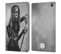 Head Case Designs Officially Licensed AMC The Walking Dead Michonne Double Exposure Leather Wallet Case Compatible With Amazon Fire Max 11 2023