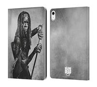 Head Case Designs Officially Licensed AMC The Walking Dead Michonne Double Exposure Leather Wallet Case Compatible With Apple iPad 10.9 2022/2025