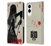 Head Case Designs Officially Licensed AMC The Walking Dead Michonne Silhouettes Leather Wallet Case Compatible With Samsung Galaxy S25 Edge