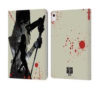 Head Case Designs Officially Licensed AMC The Walking Dead Michonne Silhouettes Leather Wallet Case Compatible With Apple iPad Air 13 2024/2025