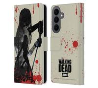Head Case Designs Officially Licensed AMC The Walking Dead Michonne Silhouettes Leather Wallet Case Compatible With Samsung Galaxy S26 Plus