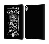 Head Case Designs Officially Licensed AMC The Walking Dead Motorcycle Black White Daryl Dixon Biker Art Leather Wallet Case Compatible With Apple iPad Air 13 2024/2025