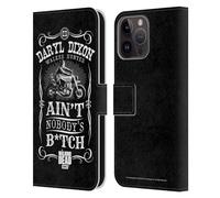 Head Case Designs Officially Licensed AMC The Walking Dead Motorcycle Black White Daryl Dixon Biker Art Leather Wallet Case Compatible With Apple iPhone 15 Pro Max