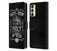 Head Case Designs Officially Licensed AMC The Walking Dead Motorcycle Black White Daryl Dixon Biker Art Leather Wallet Case Compatible With Samsung Galaxy A14 5G