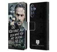 Head Case Designs Officially Licensed AMC The Walking Dead Question Rick Grimes Legacy Leather Wallet Case Compatible With Samsung Galaxy A15