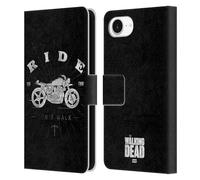 Head Case Designs Officially Licensed AMC The Walking Dead Ride Don't Walk Daryl Dixon Iconic Leather Wallet Case Compatible With Apple iPhone 16e
