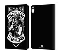 Head Case Designs Officially Licensed AMC The Walking Dead RPG Black White Daryl Dixon Biker Art Leather Wallet Case Compatible With Apple iPad 10.9 2022/2025