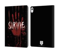 Head Case Designs Officially Licensed AMC The Walking Dead Survive Hand Typography Leather Wallet Case Compatible With Apple iPad Air 13 2024/2025