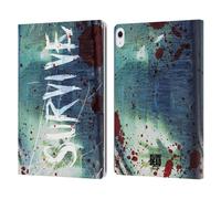Head Case Designs Officially Licensed AMC The Walking Dead Survive Torned Glass Typography Leather Wallet Case Compatible With Apple iPad Air 13 2024/2025