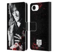 Head Case Designs Officially Licensed AMC The Walking Dead Wounded Hand Gore Leather Wallet Case Compatible With Apple iPhone 16e