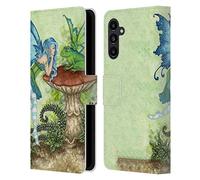 Head Case Designs Officially Licensed Amy Brown Frog Gossip Pixies Leather Wallet Case Compatible With Samsung Galaxy A13 5G (2021)