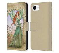 Head Case Designs Officially Licensed Amy Brown Green Fairy With Butterflies Magical Fairies Leather Wallet Case Compatible With Apple iPhone 16e