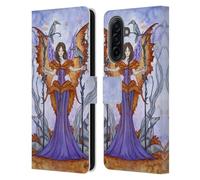 Head Case Designs Officially Licensed Amy Brown Raven Pixie Elemental Series Leather Wallet Case Compatible With Samsung Galaxy A17 4G / 5G