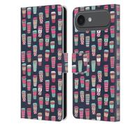 Head Case Designs Officially Licensed Andrea Lauren Design Coffee Food Pattern Leather Wallet Case Compatible With Apple iPhone 17 Air