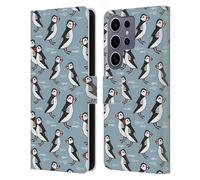 Head Case Designs Officially Licensed Andrea Lauren Design Puffins Birds Leather Wallet Case Compatible With Samsung Galaxy S25 Ultra