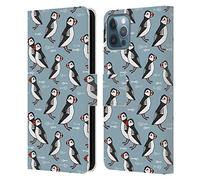 Head Case Designs Officially Licensed Andrea Lauren Design Puffins Birds Leather Wallet Case Compatible With Apple iPhone 12 / iPhone 12 Pro