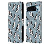 Head Case Designs Officially Licensed Andrea Lauren Design Puffins Birds Leather Wallet Case Compatible With Google Pixel 9 / Pixel 9 Pro