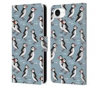 Head Case Designs Officially Licensed Andrea Lauren Design Puffins Birds Leather Wallet Case Compatible With Apple iPhone 16e