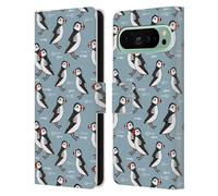 Head Case Designs Officially Licensed Andrea Lauren Design Puffins Birds Leather Wallet Case Compatible With Google Pixel 9 Pro XL