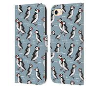Head Case Designs Officially Licensed Andrea Lauren Design Puffins Birds Leather Wallet Case Compatible With Apple iPhone 7/8 / SE 2020 & 2022
