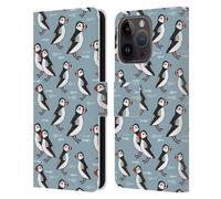 Head Case Designs Officially Licensed Andrea Lauren Design Puffins Birds Leather Wallet Case Compatible With Apple iPhone 15 Pro
