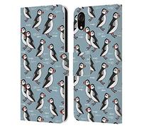 Head Case Designs Officially Licensed Andrea Lauren Design Puffins Birds Leather Wallet Case Compatible With Apple iPhone XR