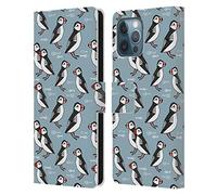 Head Case Designs Officially Licensed Andrea Lauren Design Puffins Birds Leather Wallet Case Compatible With Apple iPhone 12 Pro Max