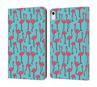 Head Case Designs Officially Licensed Andrea Lauren Design Simple Flamingo Birds Leather Wallet Case Compatible With Apple iPad 10.9 (2022/2025)
