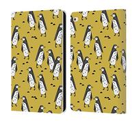 Head Case Designs Officially Licensed Andrea Lauren Design Yellow Penguins Birds Leather Wallet Case Compatible With Apple iPad Air 2 (2014)