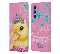 Head Case Designs Officially Licensed Animal Club International Duck Royal Faces Leather Wallet Case Compatible With Samsung Galaxy A34 5G