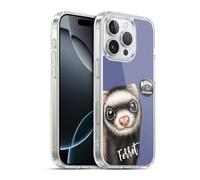 Head Case Designs Officially Licensed Animal Club International Ferret Faces Gel Case [Military Grade Protection] Compatible with Apple iPhone 16 Pro and Compatible with MagSafe