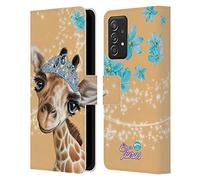 Head Case Designs Officially Licensed Animal Club International Giraffe Royal Faces Leather Wallet Case Compatible With Galaxy A52 / A52s / 5G (2021)