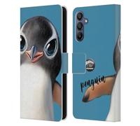 Head Case Designs Officially Licensed Animal Club International Penguin Faces Leather Wallet Case Compatible With Samsung Galaxy A15