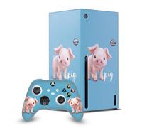 Head Case Designs Officially Licensed Animal Club International Pig Faces Game Console Wrap and Game Controller Skin Bundle Compatible With Xbox Series X