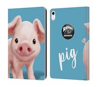 Head Case Designs Officially Licensed Animal Club International Pig Faces Leather Wallet Case Compatible With Apple iPad 10.9 (2022/2025)
