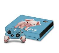 Head Case Designs Officially Licensed Animal Club International Pig Faces Vinyl Sticker Gaming Skin Decal Cover Compatible With Xbox One X Console and Controller Bundle