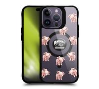 Head Case Designs Officially Licensed Animal Club International Pig Pattern Icons Black Shockproof Bumper Case [Military Grade Protection] Compatible with and Compatible with MagSafe Apple iPhone 14
