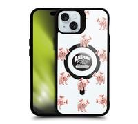 Head Case Designs Officially Licensed Animal Club International Pig Pattern Icons Black Shockproof Bumper Case [Military Grade Protection] Compatible with and Compatible with MagSafe Apple iPhone 15