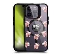 Head Case Designs Officially Licensed Animal Club International Pig Pattern Icons Black Shockproof Bumper Case [Military Grade Protection] Compatible with and Compatible with MagSafe Apple iPhone 14