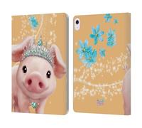 Head Case Designs Officially Licensed Animal Club International Pig Royal Faces Leather Wallet Case Compatible With Apple iPad Air 13 2024/2025