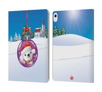Head Case Designs Officially Licensed Animal Club International Polar Bear Christmas Balls Leather Wallet Case Compatible With Apple iPad Air 13 2024/2025