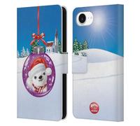 Head Case Designs Officially Licensed Animal Club International Polar Bear Christmas Balls Leather Wallet Case Compatible With Apple iPhone 16e