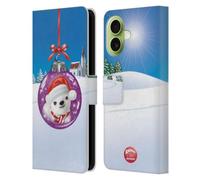 Head Case Designs Officially Licensed Animal Club International Polar Bear Christmas Balls Leather Wallet Case Compatible With Apple iPhone 17
