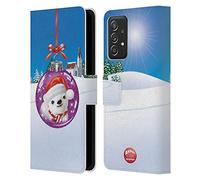 Head Case Designs Officially Licensed Animal Club International Polar Bear Christmas Balls Leather Wallet Case Compatible With Samsung Galaxy A53 5G (2022)
