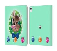 Head Case Designs Officially Licensed Animal Club International Polkadots Easter Fawn Leather Wallet Case Compatible With Apple iPad Air 13 2024/2025