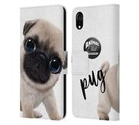 Head Case Designs Officially Licensed Animal Club International Pug Faces Leather Wallet Case Compatible With Apple iPhone XR