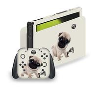 Head Case Designs Officially Licensed Animal Club International Pug Faces Vinyl Sticker Gaming Skin Decal Cover Compatible With Nintendo Switch OLED Bundle